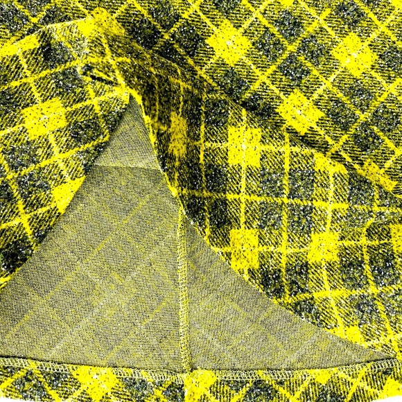 NWOT ZARA plaid mini skirt yellow-green check wool | schoolgirl style Size Small - Picture 6 of 9